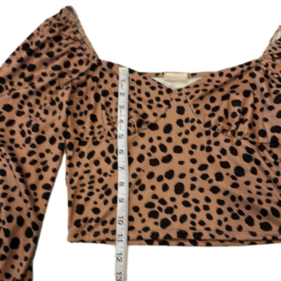 Peach Love California Leopard Print Blouse - Tan and Black - Picture 7 of 8